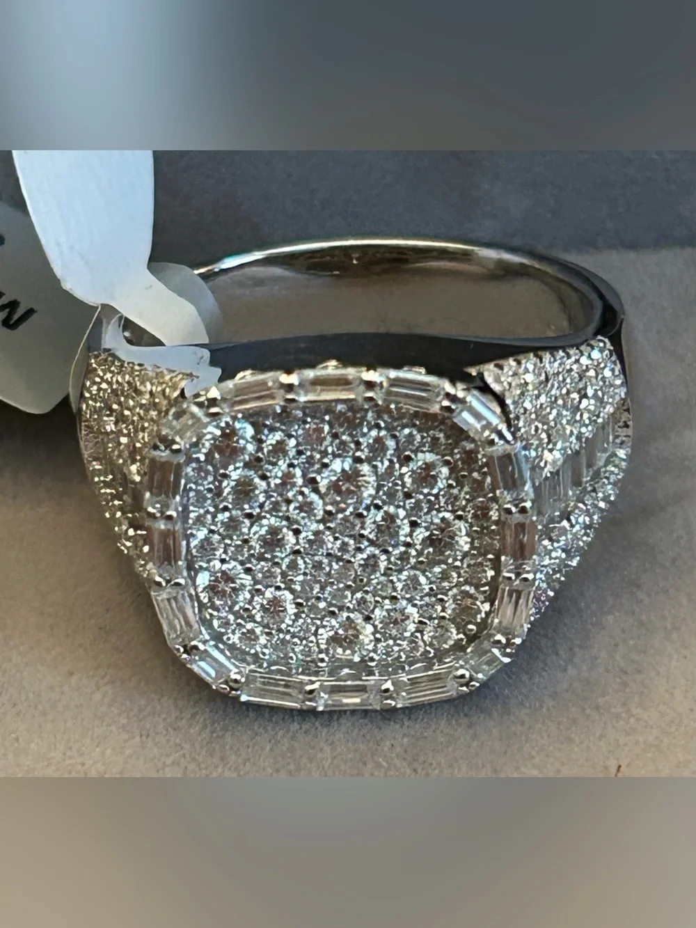 5.00CTW Moissanite Iced Out Men’s Ring 11.55Grams 925 Sterling Silver Size 12
